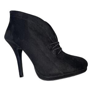 Pre-Owned Apt. 9 Women's Heels Black Split Front Stiletto ankle bootie SZ 8 heel